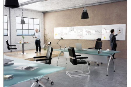 Sistema de pizarras modulares sin marco Rocada SkinWhiteboard