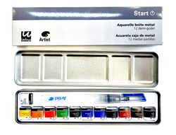 Acuarela artist start caja metal 12 colores surtidos + pincel rellenable
