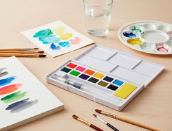 Acuarela liderpapel 12 colores con pincel de agua rellenable estuche de plastico