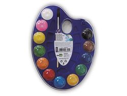 Acuarela liderpapel 12 colores con pincel y deposito incluye paleta de plastico