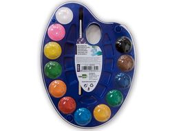 Acuarela liderpapel 12 colores con pincel y deposito incluye paleta de plastico