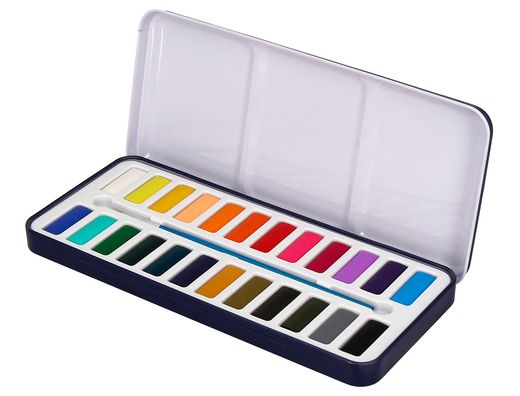 Acuarela liderpapel 24 colores con pincel estuche metalico
