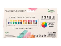 Acuarela liderpapel 24 colores con pincel estuche metalico