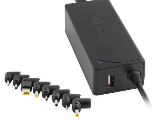 Adaptador de corriente ngs automatic 90w con 9 adaptadores y salida usb 2a
