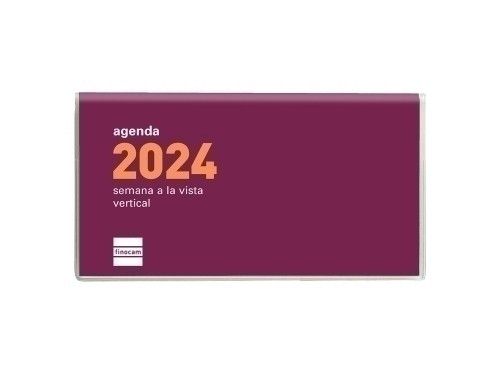 AGENDA ANUAL (2026) FINOCAM PLANA COCTEL COSIDA tapa PP PL1 64x118 S/V BURDEOS