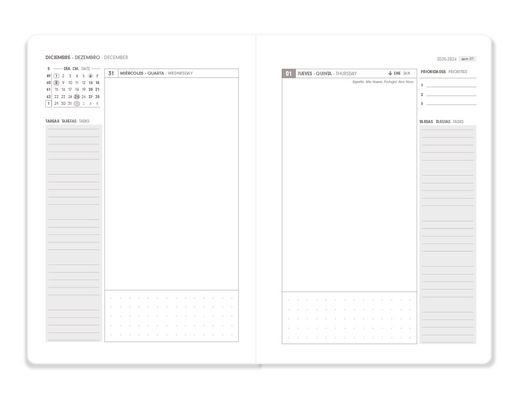 Agenda espiral antartik essentials A5+ 2026 día páginaturquesa papel 80g fsc