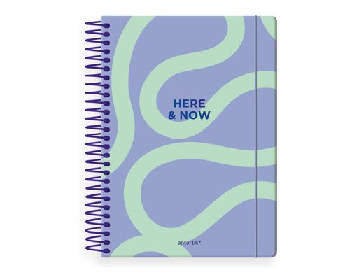 Agenda espiral antartik here and now A5+ 2026 día página morado papel 80g fsc
