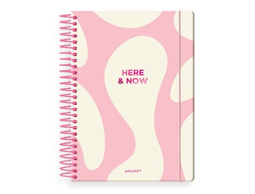 Agenda espiral antartik here and now A5+ 2026 día página rosa papel 80g fsc