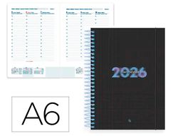 Agenda espiral liderpapel kimolos a6 2026 semana vista focus papel 70 gr FSC