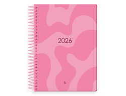 AGENDA ESPIRAL LIDERPAPEL SYROS 150X210 MM 2026 DIA PAGINA ROSA PAPEL 60 GR FSC