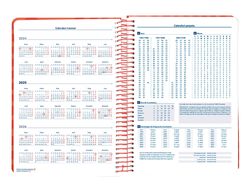 Agenda espiral liderpapel syros A5 2025 día página color rojo papel 60 gr catalan