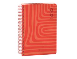 Agenda espiral liderpapel syros A5 2025 día página color rojo papel 60 gr catalan
