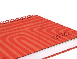Agenda espiral liderpapel syros A5 2025 día página color rojo papel 60 gr catalan