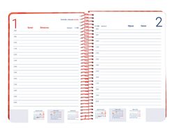 Agenda espiral liderpapel syros A5 2025 día página color rojo papel 60 gr catalan
