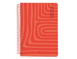 Agenda espiral liderpapel syros A5 2025 día página color rojo papel 60 gr catalan
