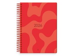 Agenda espiral liderpapel syros A5 2026 día página rojo papel 60g fsc