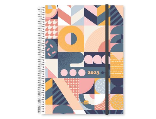 Agenda espiral liderpapel tinos a5 2023 semana vista portada polipropileno personalizable papel 70 gr