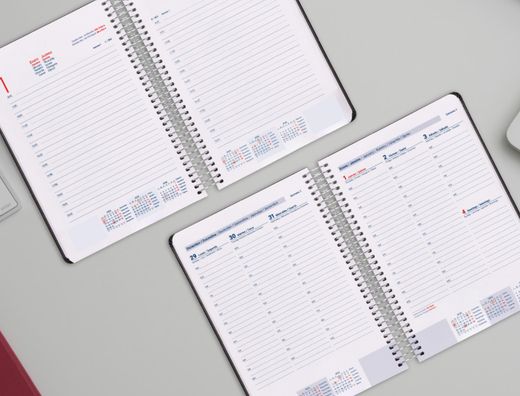 Agenda espiral liderpapel tinos a6 2026 dia pagina personalizable papel 70 gr fsc