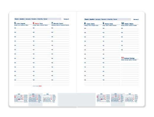 Agenda espiral liderpapel tinos a6 2026 semana vista personalizable papel 70 gr fsc