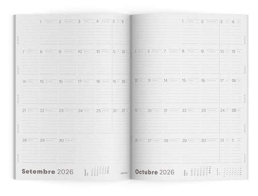 Agenda g mes vista catalan additio planificador 16 meses 195x285 mm colores surtidos