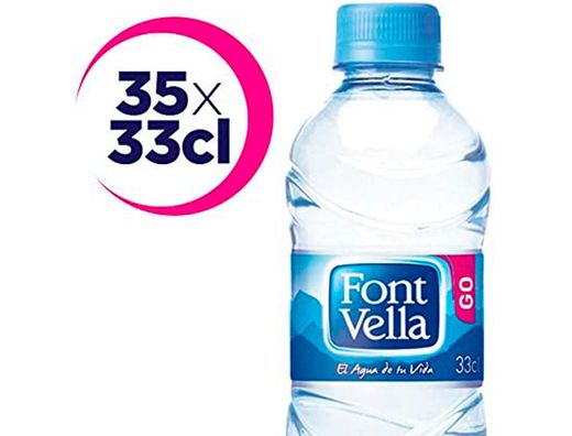 Agua Mineral Natural Font Vella. Botella de 33 cl