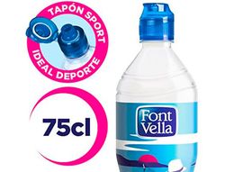 Agua mineral natural font vella botella de 75 cl
