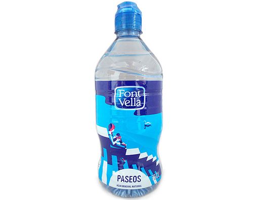 Agua mineral natural font vella botella de 75 cl