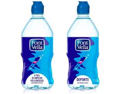Agua mineral natural font vella botella de 75 cl
