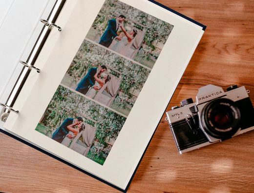 Album de fotos liderpapel anillas serie classic con 20 hojas autoadhesivas color azul