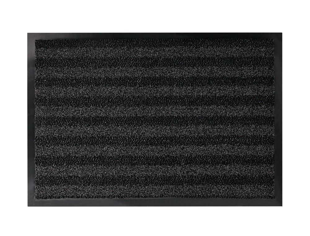 Alfombra para suelo q-connect premium para interiores antideslizante fibra polipropileno y fieltro gris 60x40 cm