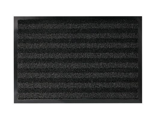 Alfombra para suelo q-connect premium para interiores antideslizante fibra polipropileno y fieltro gris 60x40 cm