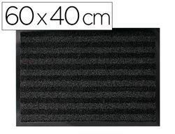 Alfombra para suelo q-connect premium para interiores antideslizante fibra polipropileno y fieltro gris 60x40 cm