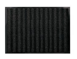 Alfombra para suelo q-connect premium para interiores antideslizante fibra polipropileno y fieltro gris 90x150 cm