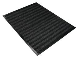 Alfombra para suelo q-connect premium para interiores antideslizante fibra polipropileno y fieltro gris 90x150 cm