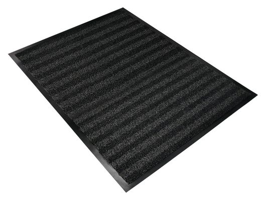 Alfombra para suelo q-connect premium para interiores antideslizante fibra polipropileno y fieltro gris 90x150 cm