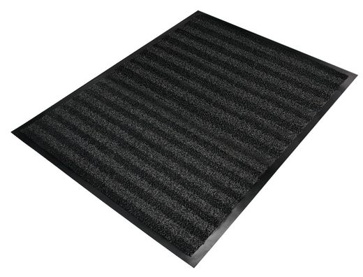 Alfombra para suelo q-connect premium para interiores antideslizante fibra polipropileno y fieltro gris 90x150 cm