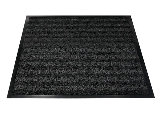 Alfombra para suelo q-connect premium para interiores antideslizante fibra polipropileno y fieltro gris 90x150 cm
