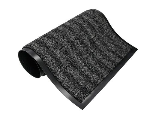 Alfombra para suelo q-connect premium para interiores antideslizante fibra polipropileno y fieltro gris 90x150 cm