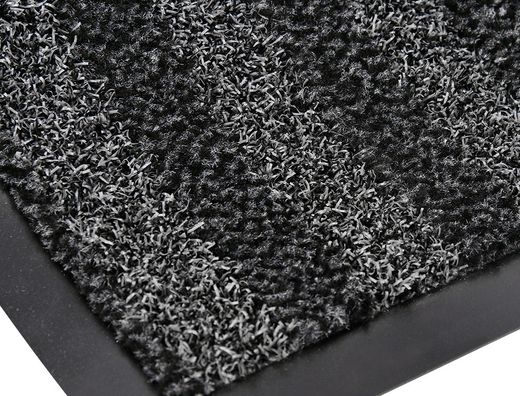 Alfombra para suelo q-connect premium para interiores antideslizante fibra polipropileno y fieltro gris 90x150 cm