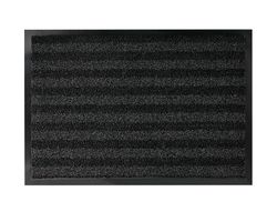 Alfombra para suelo q-connect premium para interiores antideslizante fibra polipropileno y fieltro gris 90x60 cm