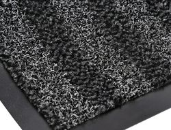 Alfombra para suelo q-connect premium para interiores antideslizante fibra polipropileno y fieltro gris 90x60 cm