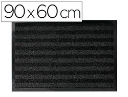 Alfombra para suelo q-connect premium para interiores antideslizante fibra polipropileno y fieltro gris 90x60 cm