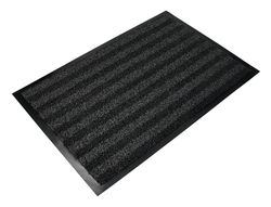 Alfombra para suelo q-connect premium para interiores antideslizante fibra polipropileno y fieltro gris 90x60 cm