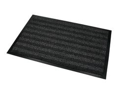 Alfombra para suelo q-connect premium para interiores antideslizante fibra polipropileno y fieltro gris 90x60 cm