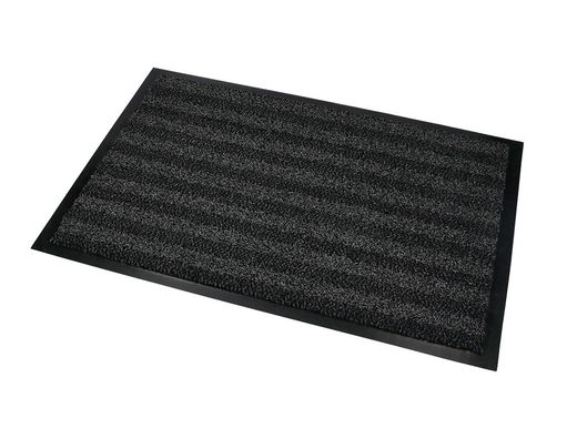 Alfombra para suelo q-connect premium para interiores antideslizante fibra polipropileno y fieltro gris 90x60 cm
