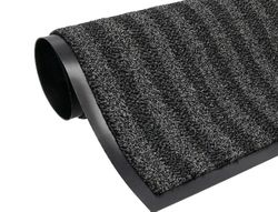 Alfombra para suelo q-connect premium para interiores antideslizante fibra polipropileno y fieltro gris 90x60 cm