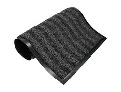 Alfombra para suelo q-connect premium para interiores antideslizante fibra polipropileno y fieltro gris 90x60 cm