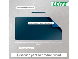 Alfombrilla de sobremesa leitz 80x40 cm color azul oscuro