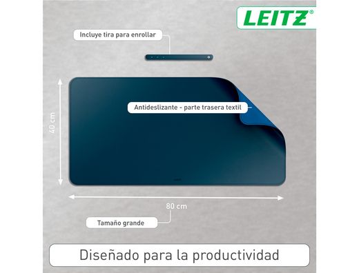 Alfombrilla de sobremesa leitz 80x40 cm color azul oscuro