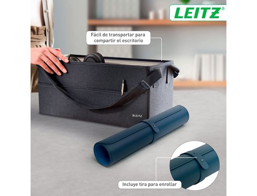 Alfombrilla de sobremesa leitz 80x40 cm color azul oscuro